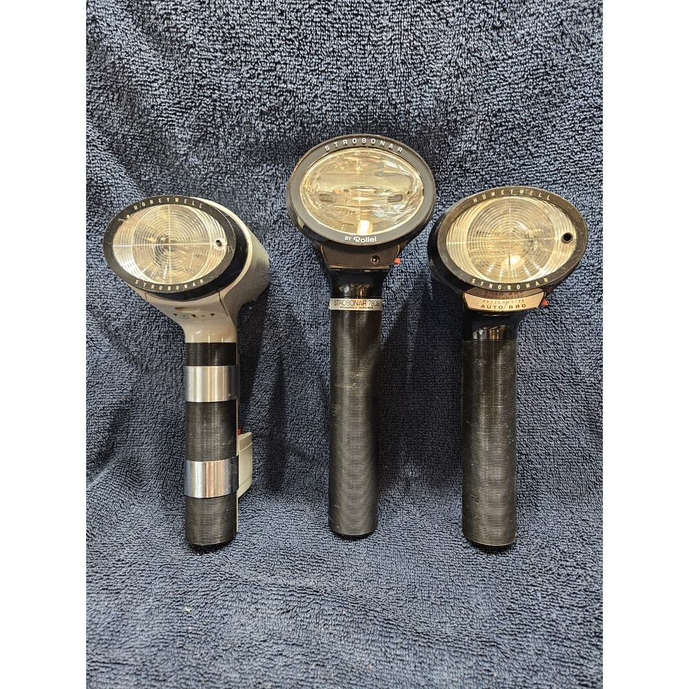 Vintage 1970's Lot - Honeywell & Rollei Auto/Strobonars Flash 780S 880 Untested